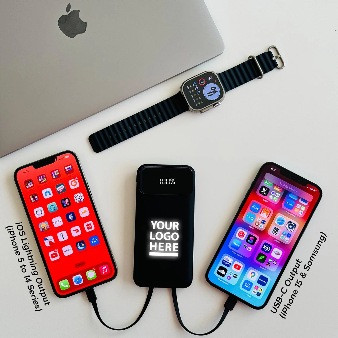 Custom logo/name Company Gift Personalized Charger, Customized Gift Powerbank, Personalized iPhone Charger, Promotional Powerbank Cambodia