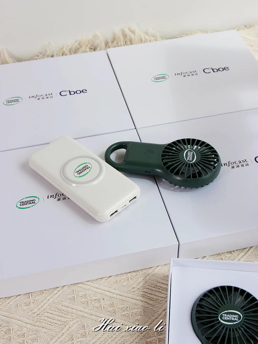 Custom logo/name fan/powder bank Cambodia