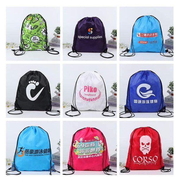 Custom logo/name spots drawstring backpack cambodia