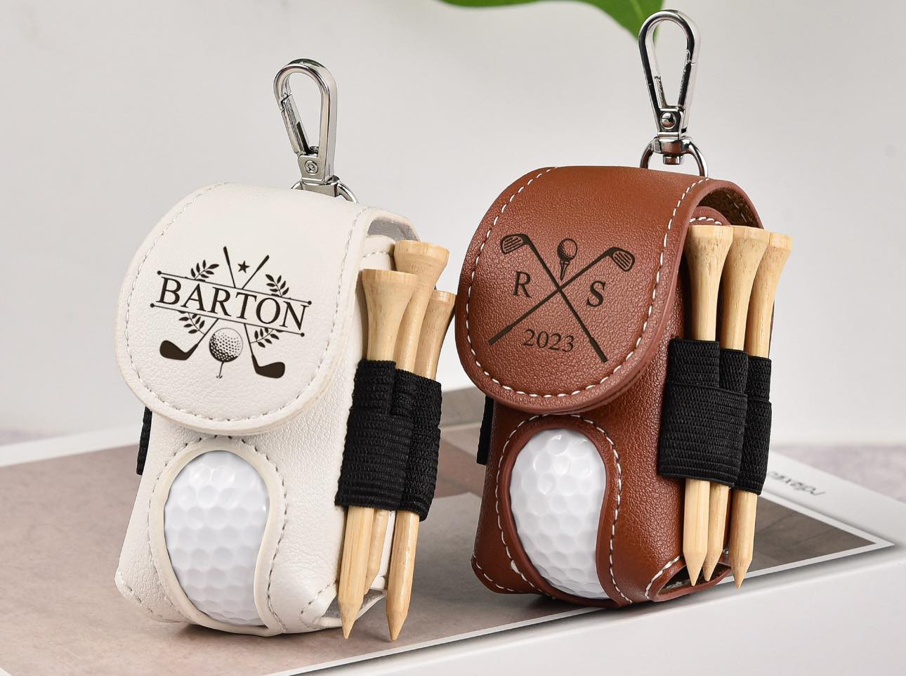 Custom your name /logo Golf Ball Bag, Stylish Pouch for Golf Balls, Tees Holder, Mini Golf Ball Holder, Leather Golf Travel Bag, Great Golf Gifts Cambodia