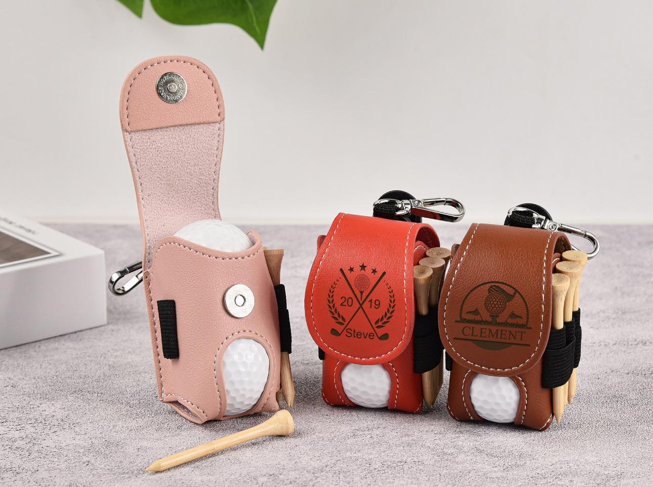 Custom your name /logo Golf Ball Bag, Stylish Pouch for Golf Balls, Tees Holder, Mini Golf Ball Holder, Leather Golf Travel Bag, Great Golf Gifts Cambodia