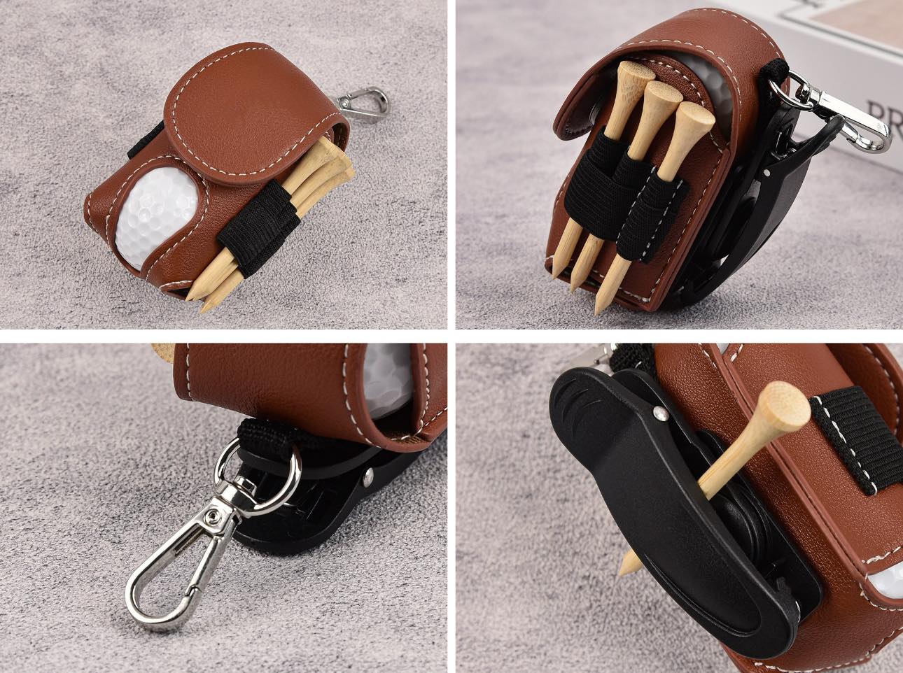Custom your name /logo Golf Ball Bag, Stylish Pouch for Golf Balls, Tees Holder, Mini Golf Ball Holder, Leather Golf Travel Bag, Great Golf Gifts Cambodia