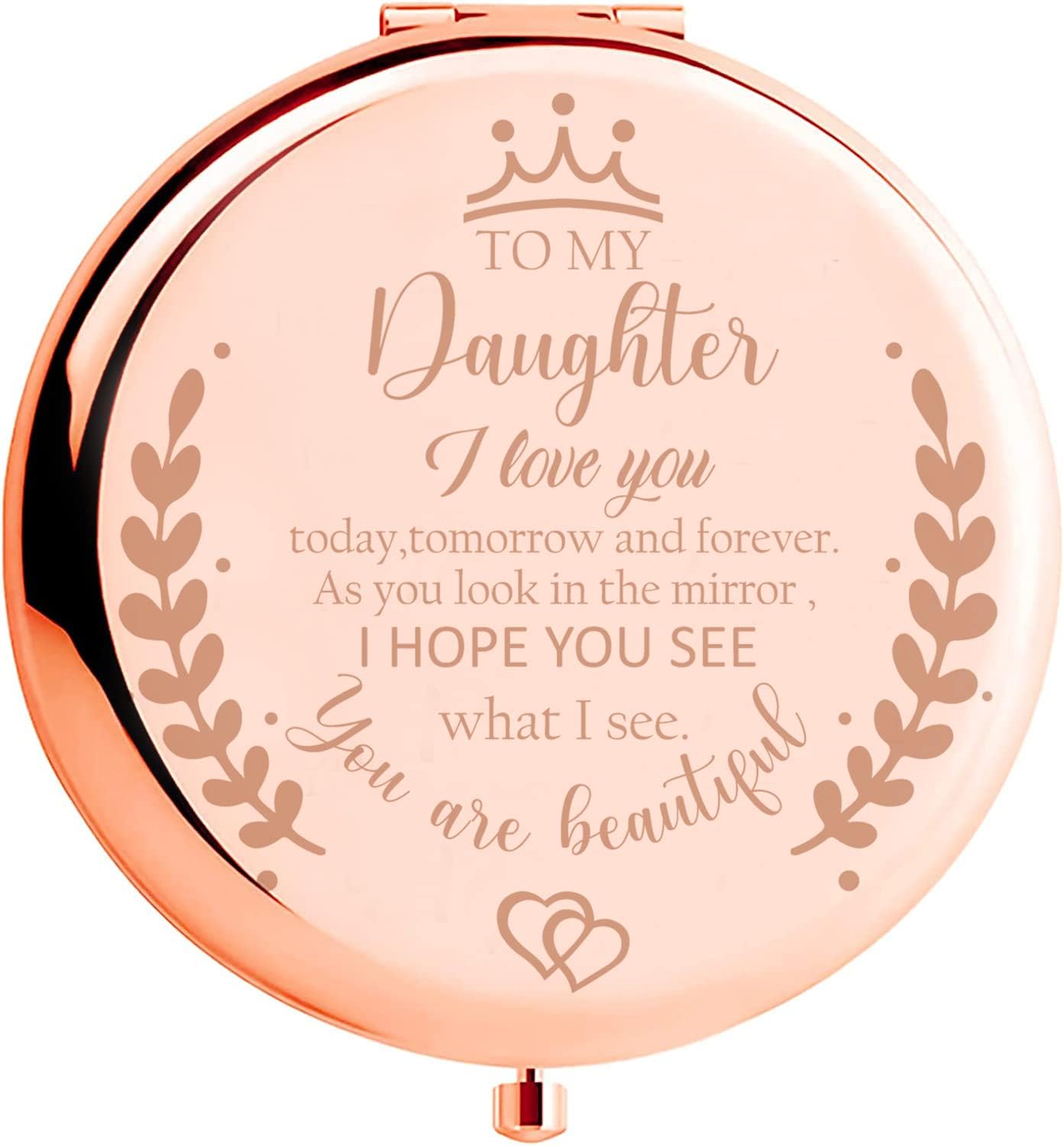 Daughter Gift from Mom, Birthday Gifts for Daughter Adult,Gifts for Daughters from Mothers,Graduation Gifts Daughter Wedding Gift from Mom to My Daughter Makeup Compact Mirror Cambodia