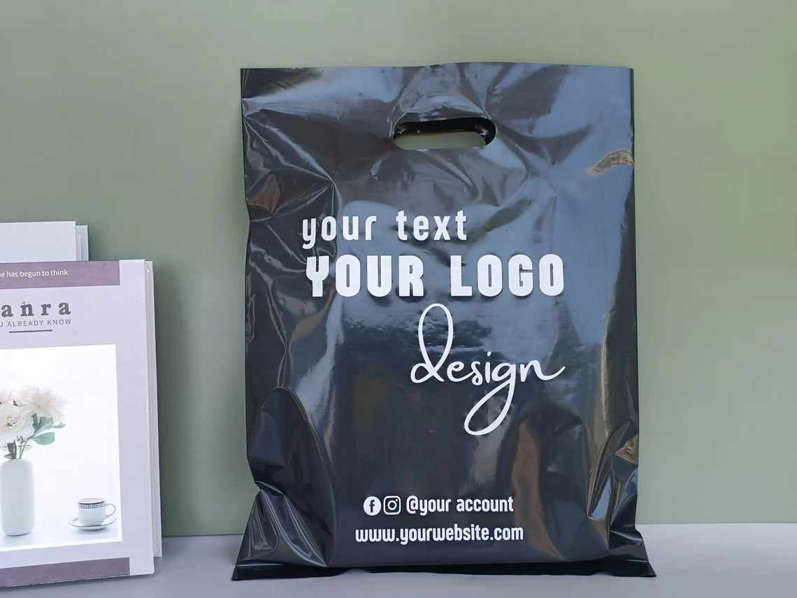 Personalized Shopping bags,Add your own logo Merchandise Bag,Custom logo Plastic bag for wigs,clothing,jewerly and small business Cambodia