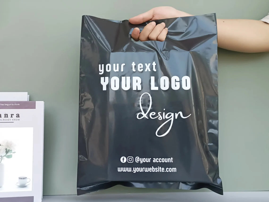 Personalized Shopping bags,Add your own logo Merchandise Bag,Custom logo Plastic bag for wigs,clothing,jewerly and small business Cambodia