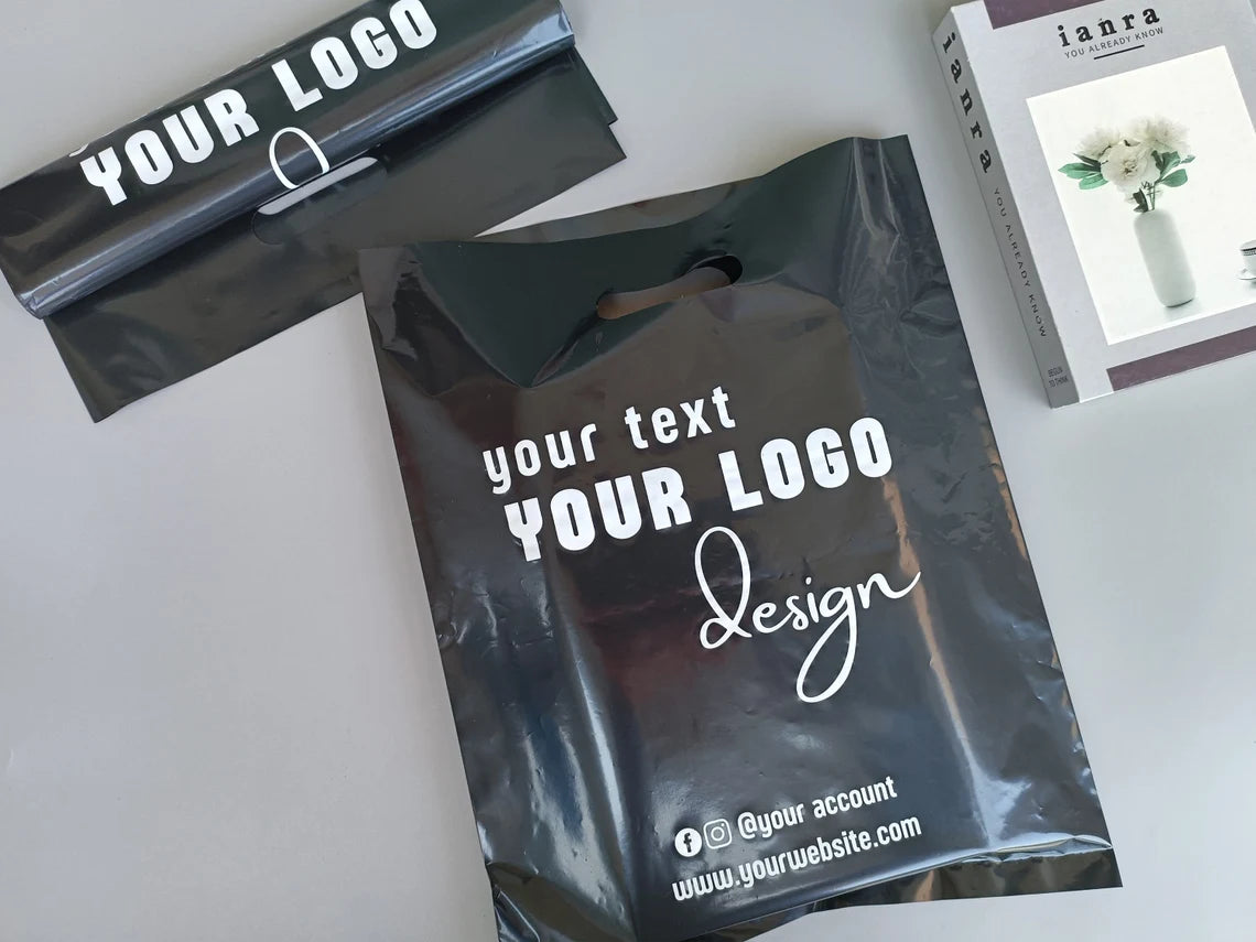 Personalized Shopping bags,Add your own logo Merchandise Bag,Custom logo Plastic bag for wigs,clothing,jewerly and small business Cambodia