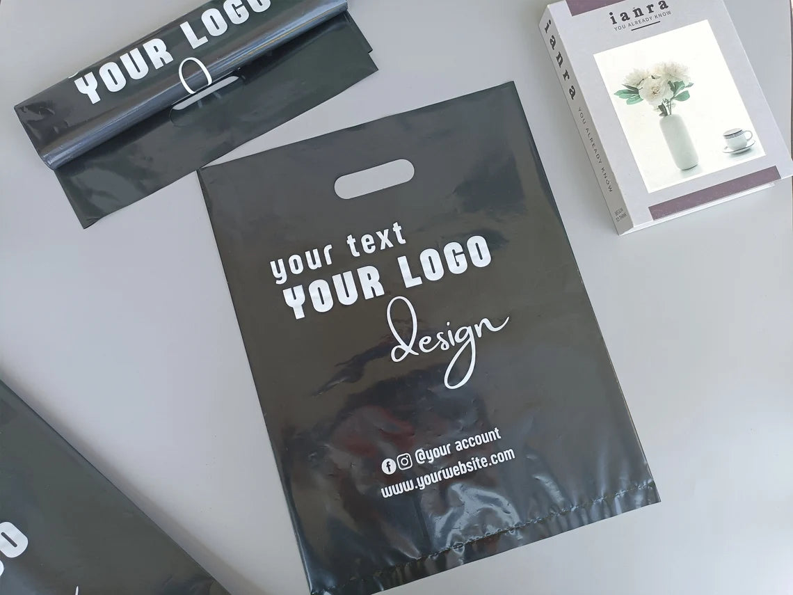 Personalized Shopping bags,Add your own logo Merchandise Bag,Custom logo Plastic bag for wigs,clothing,jewerly and small business Cambodia