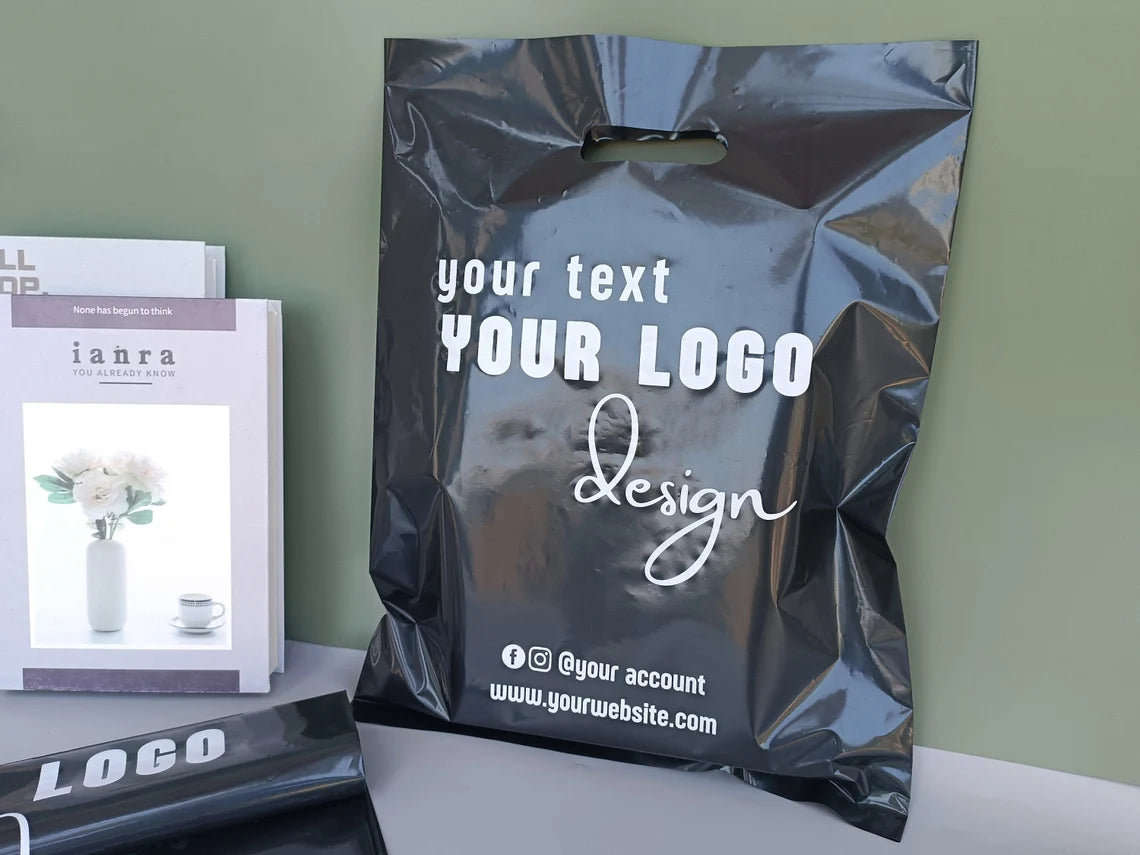 Personalized Shopping bags,Add your own logo Merchandise Bag,Custom logo Plastic bag for wigs,clothing,jewerly and small business Cambodia