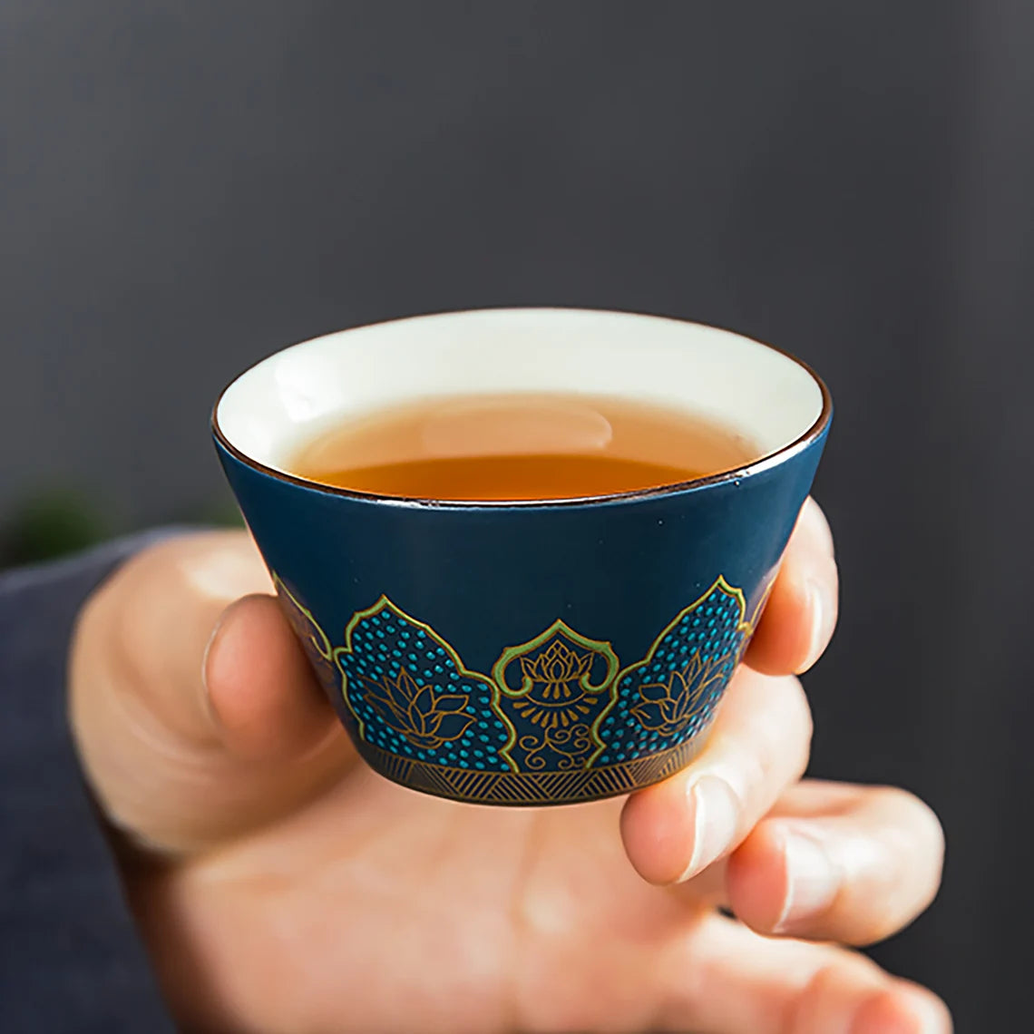 Customized Oriental Traditional Aesthetic Tea Set, Personalized Leather Storage Tea Set, Travel Tea Set With Leather Case Cambodia