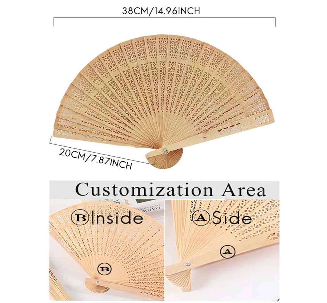 Personalized Sandalwood Wedding Fans, Custom Wedding Fans Wedding Party Favor,Monogram Hand Fans,Beach Summer Wooden Fans,Bridesmaid Fans Cambodia
