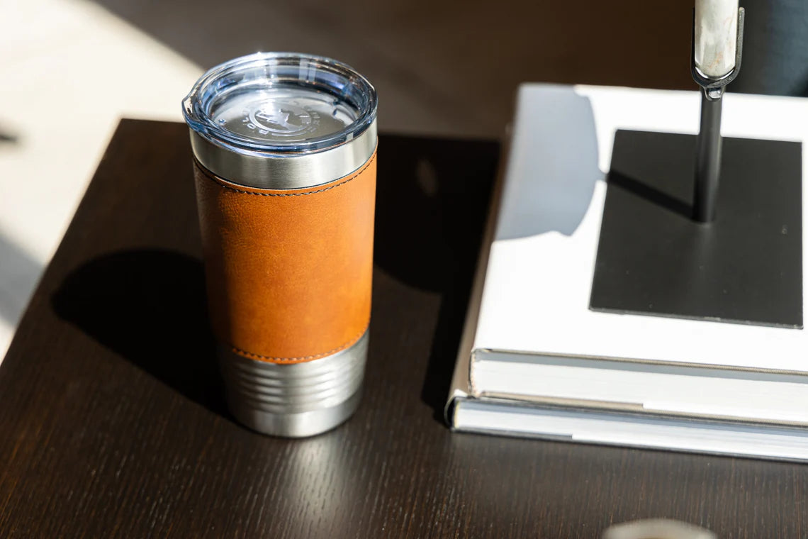 Personalized Tumbler, Engraved Tumbler, Custom Tumbler, Leatherette Tumbler, Leather Tumbler, Housewarming, Anniversary Gifts, Gifts for Him Cambo