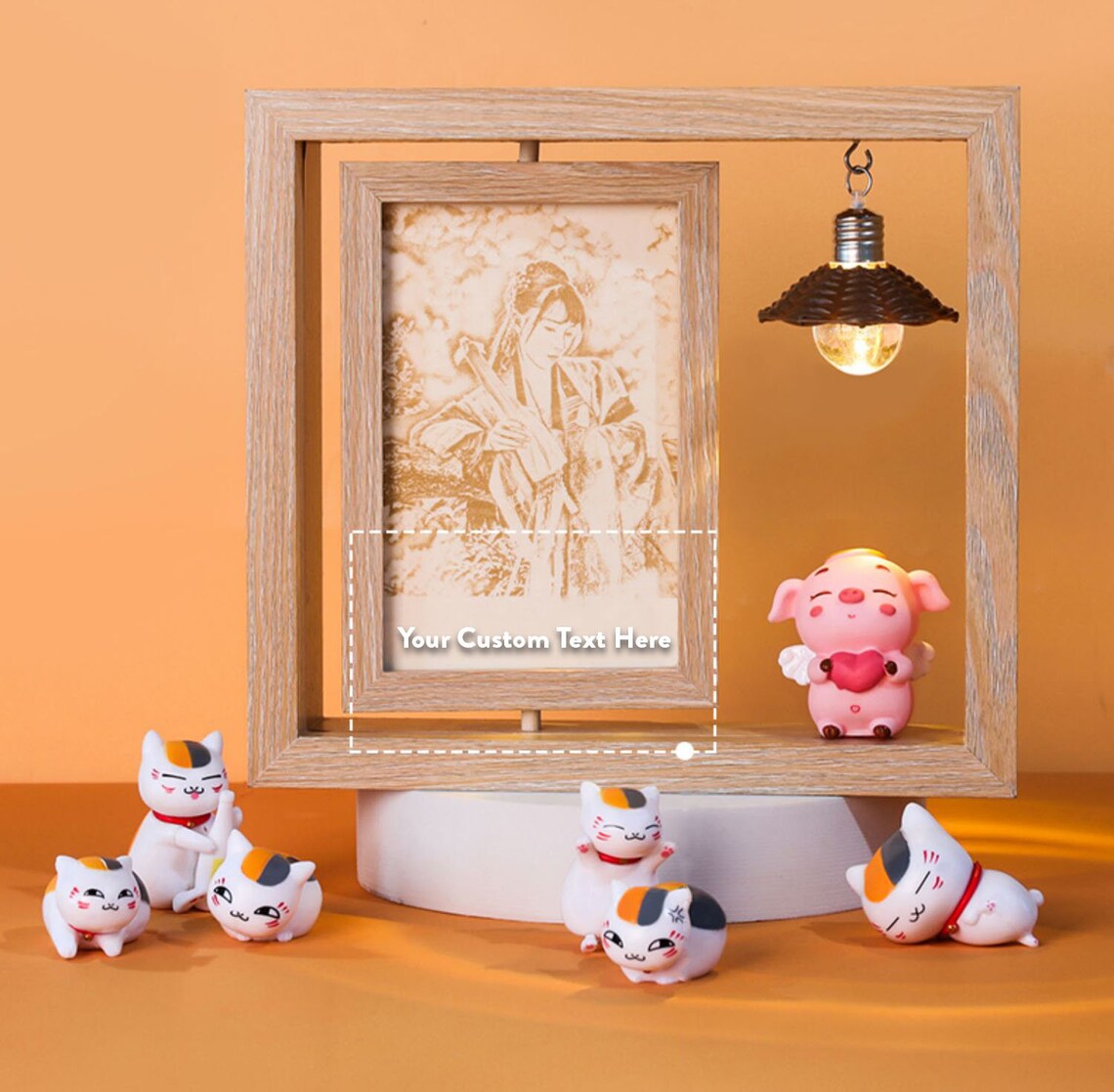 Personalized Photo on Wood With Led. Custom Engraved Wood Photo. Laser Engraved Wooden Photo Gift for Couples. Custom Gifts. Birthday Gifts Cambodia