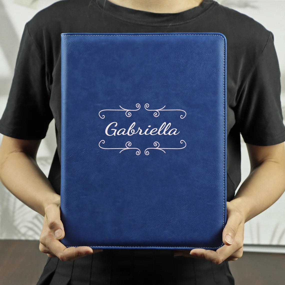 Personalized Refillable Portfolio, Custom Portfolio With Zipper, Custom Leather Portfolio, Personalized Padfolio, Business Gift, Phd Gift Cambodia