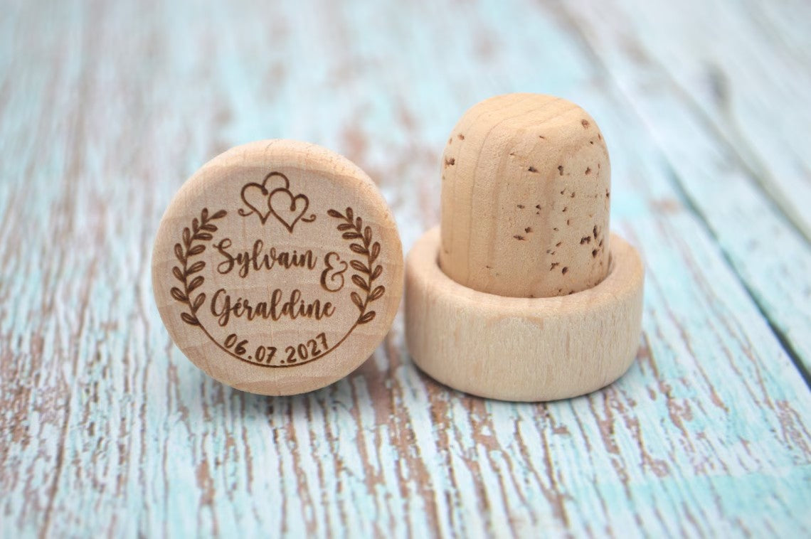 Custom Wine Corks | Custom Wood Wine Cork | Wine Corks | Wine Stoppers | Custom Wine Stopper | Bridal Shower Gift | Wedding Favors | Cork Cambodia