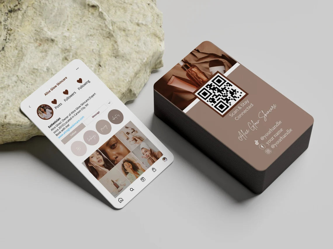 Instagram Business Card, Editable Esthetician Templates, Ig Business Card, Skincare Template, Social Media Tempalte, Qr Code Business Card Cambodia