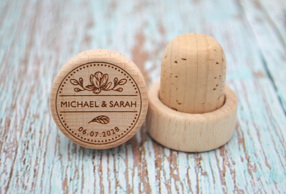 Custom Wine Corks | Custom Wood Wine Cork | Wine Corks | Wine Stoppers | Custom Wine Stopper | Bridal Shower Gift | Wedding Favors | Cork Cambodia