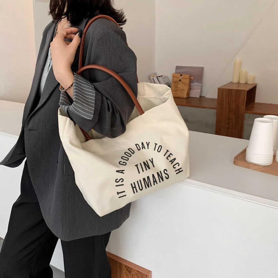it is a good day to teach tiny humans teacher gifts-personalized teacher gifts tote bag teacher appreciation gift kindergarten teacher Cambodia