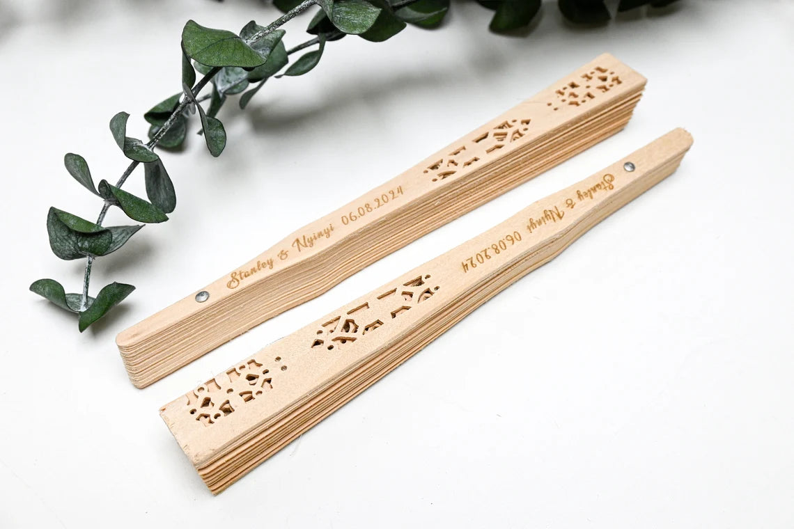 Personalized Sandalwood Wedding Fans, Custom Wedding Fans Wedding Party Favor,Monogram Hand Fans,Beach Summer Wooden Fans,Bridesmaid Fans Cambodia