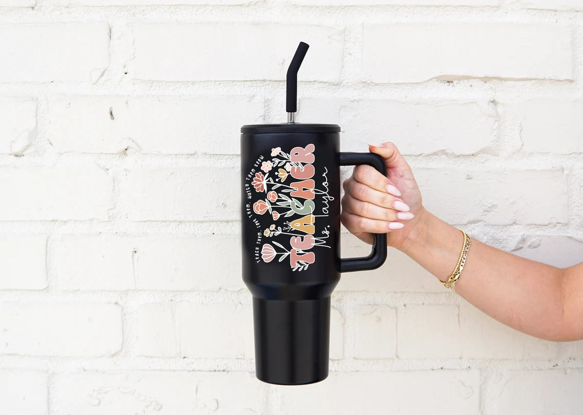 Teacher Appreciation Gift Bulk, Personalized Teacher 40oz Tumbler, Teacher Gift, Teacher Week, Back to School Gift, Thank You Gift Teacher Cambodia