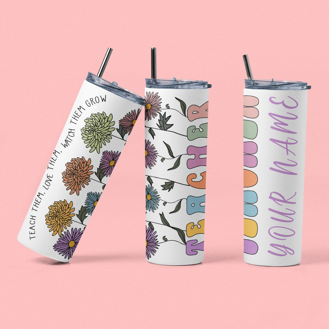 Custom Name Tumbler, Personalized Teacher Tumbler, Preschool Teacher Tumbler, Teacher Gifts, 20oz Custom Tumbler gift from student Cambodia