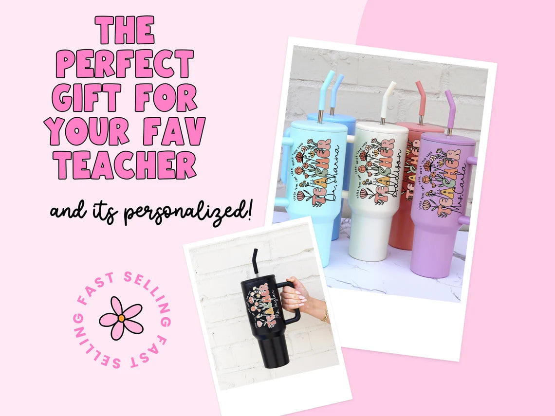Teacher Appreciation Gift Bulk, Personalized Teacher 40oz Tumbler, Teacher Gift, Teacher Week, Back to School Gift, Thank You Gift Teacher Cambodia