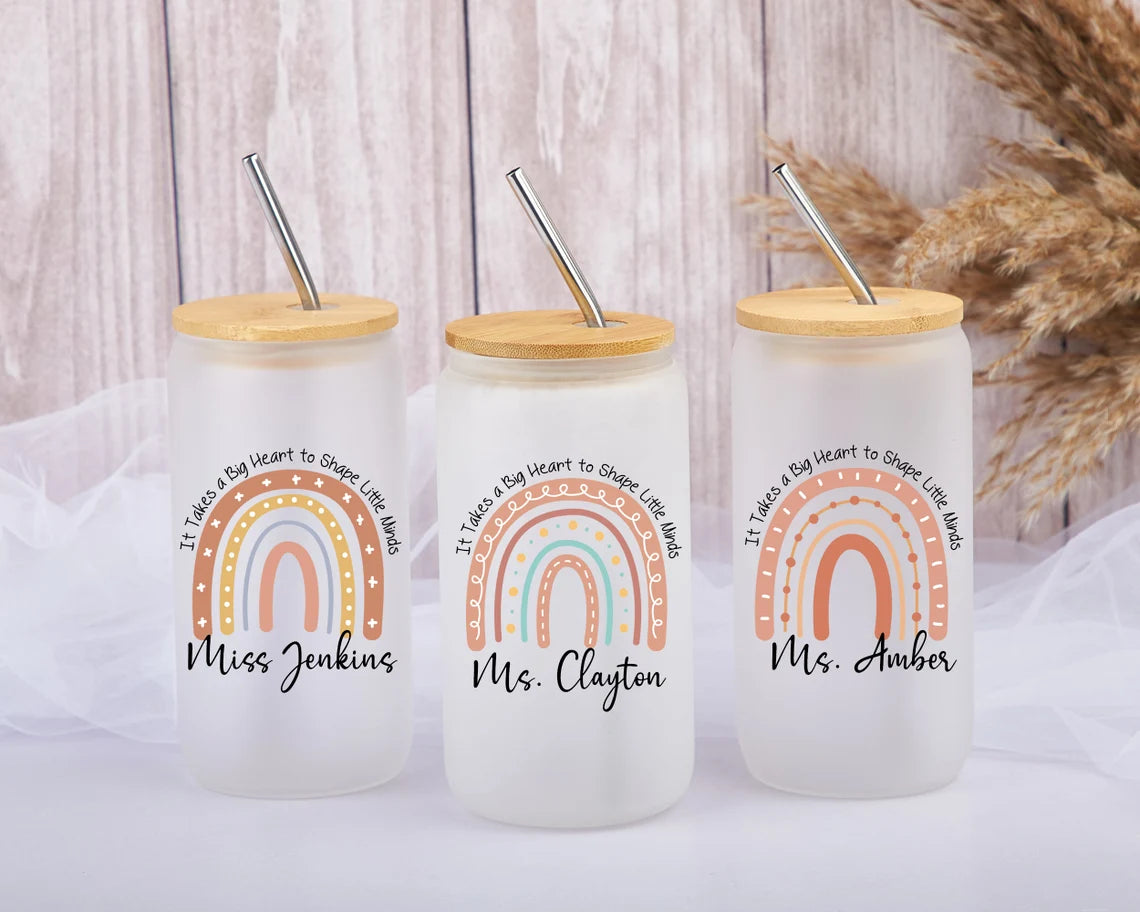 Personalized Teacher Tumbler,Rainbow Iced Coffee Cup,Teacher Appreciation Gift,Gift for Teacher,Back to School Gift,Thank You Teacher Gift Cambodia