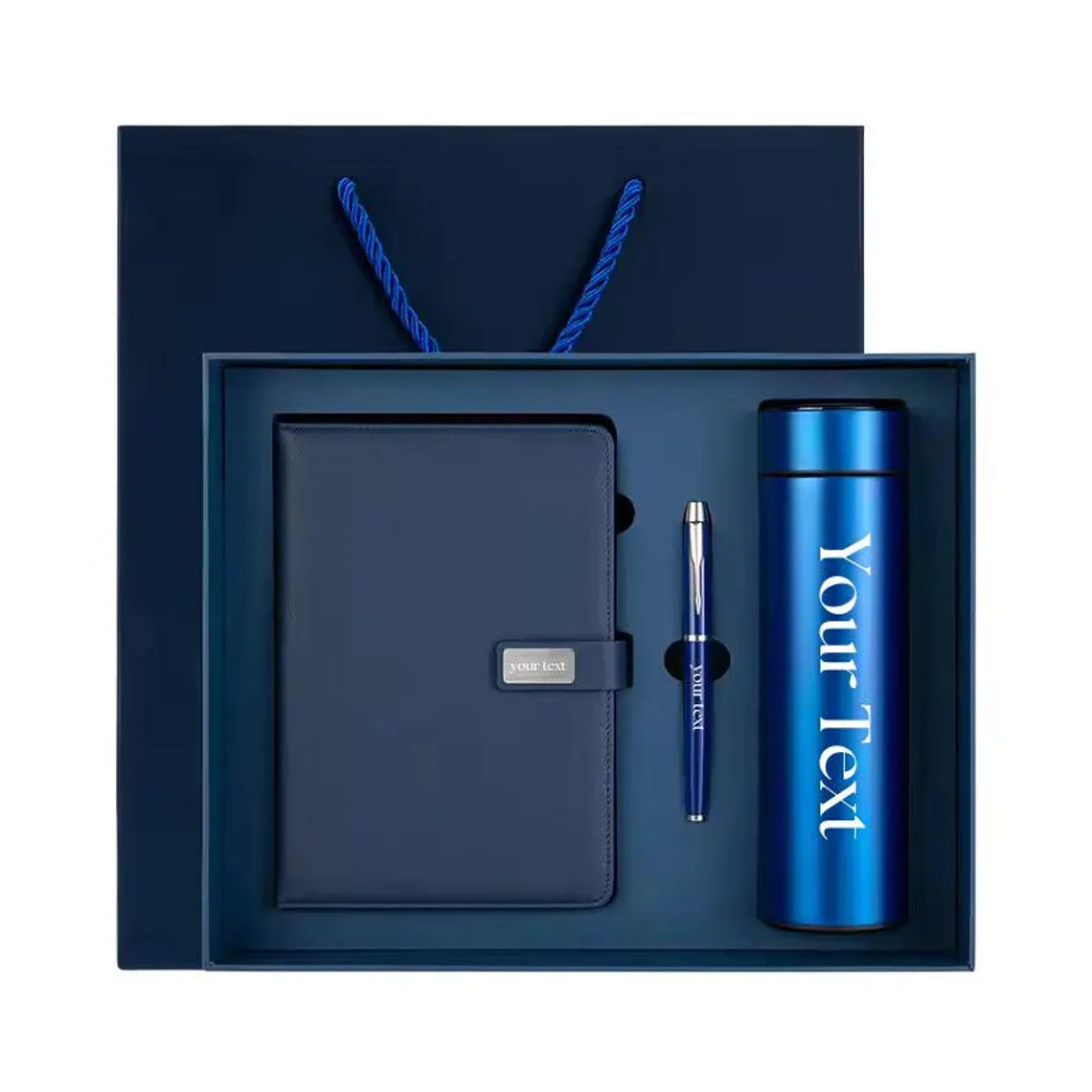 Personalized Luxury Gift Set: Leather Notebook, LED Thermos Flask & Pen for Corporate Gifts Cambodia