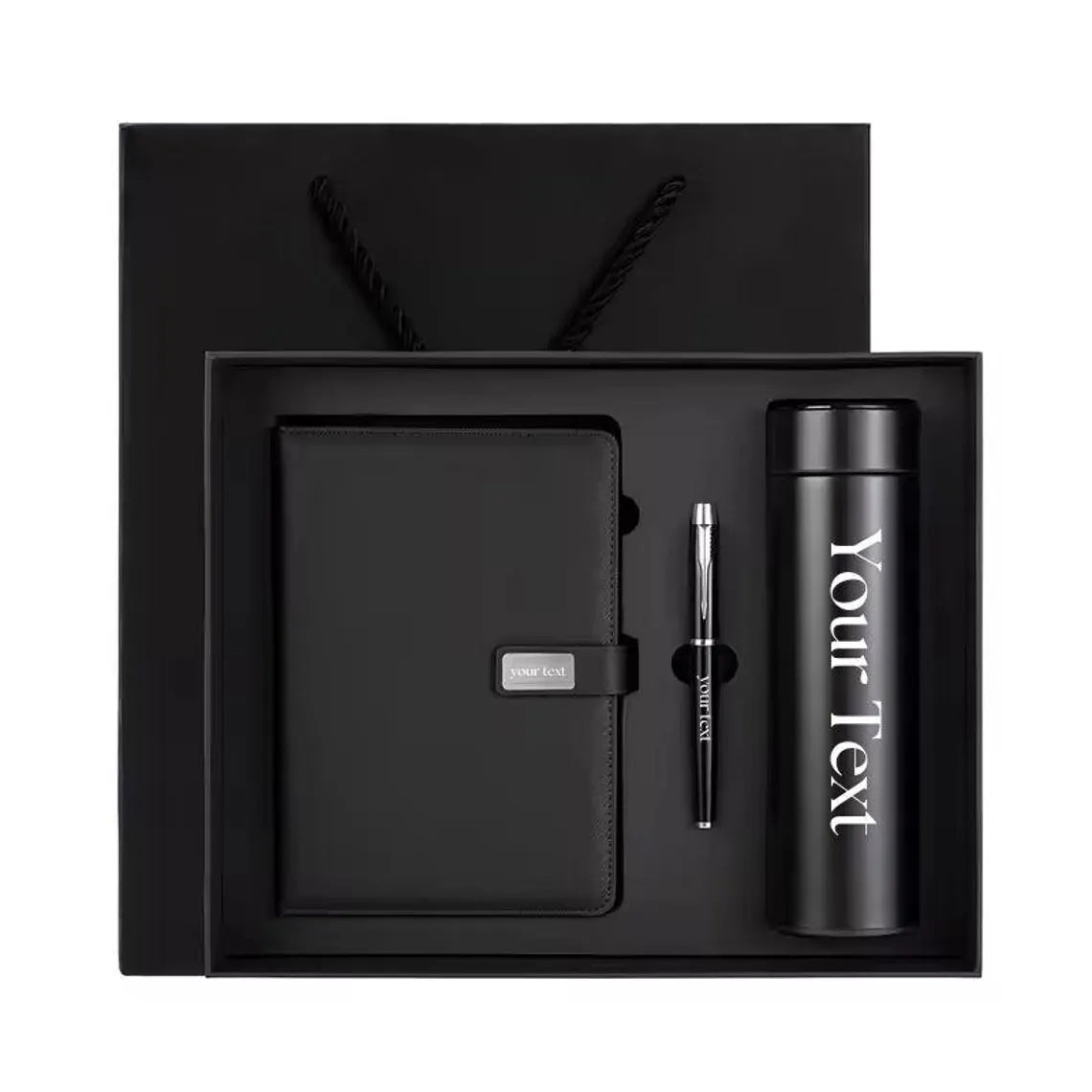 Personalized Luxury Gift Set: Leather Notebook, LED Thermos Flask & Pen for Corporate Gifts Cambodia