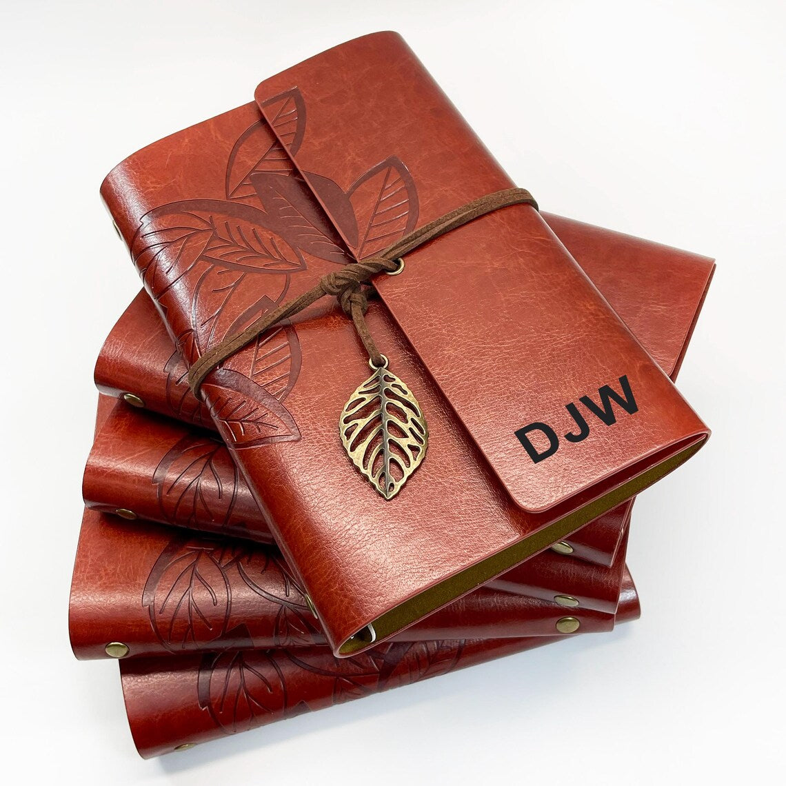 Graduation Gift for Her Floral Initial Leather Journal Personalized Custom Leather Notebook Personalized Journal, leather Journal for Women Cambodia