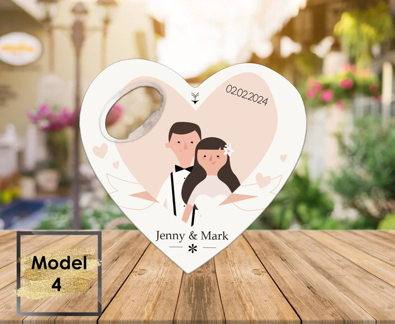 100 Pcs Customizable Wedding Favor For Guests, Custom heart shaped Opener, Magnetic Bottle Opener, Wedding Gift, Save the Date, Magnet Gift Cambodia