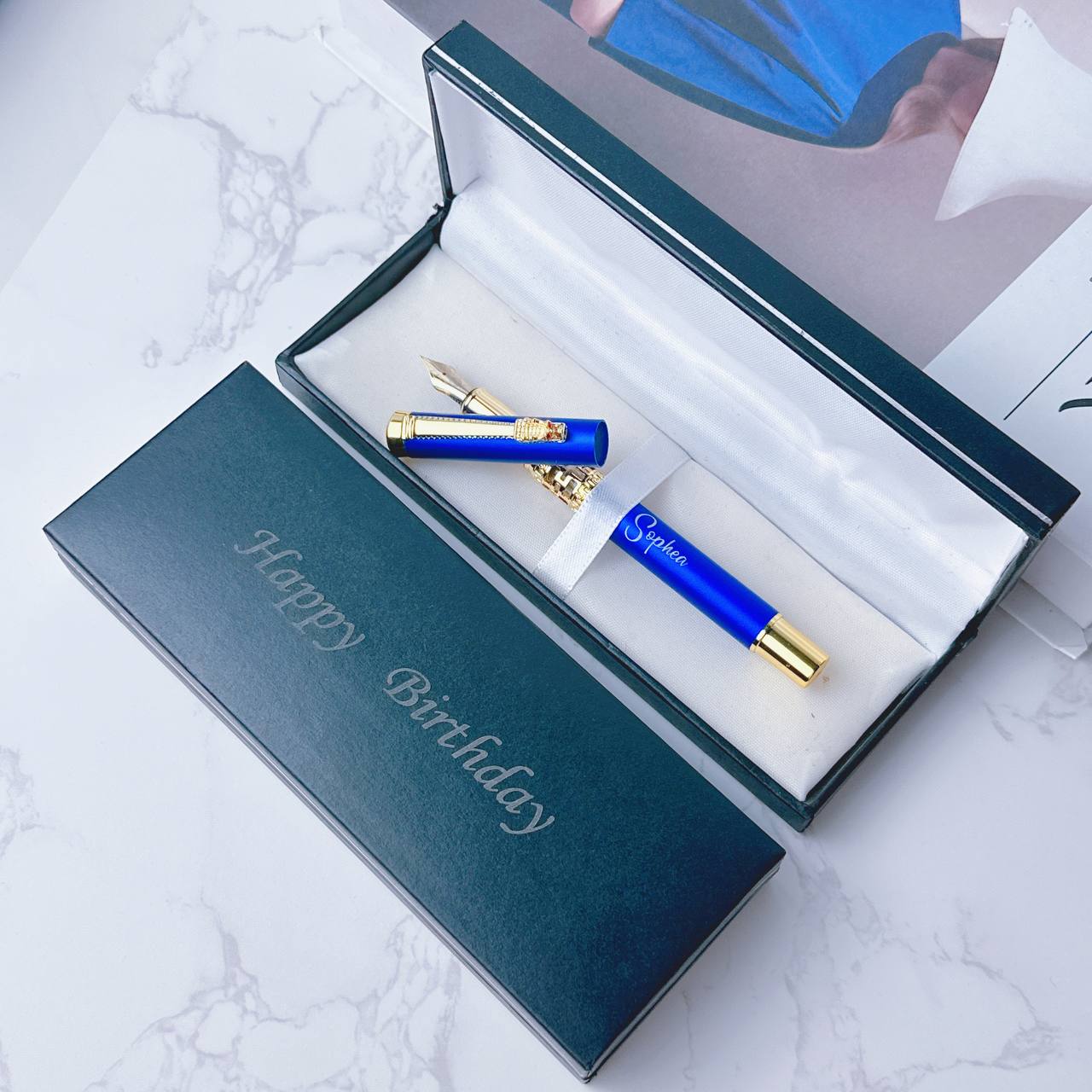 Custom logo/name/sticker pen set/fountain pen set