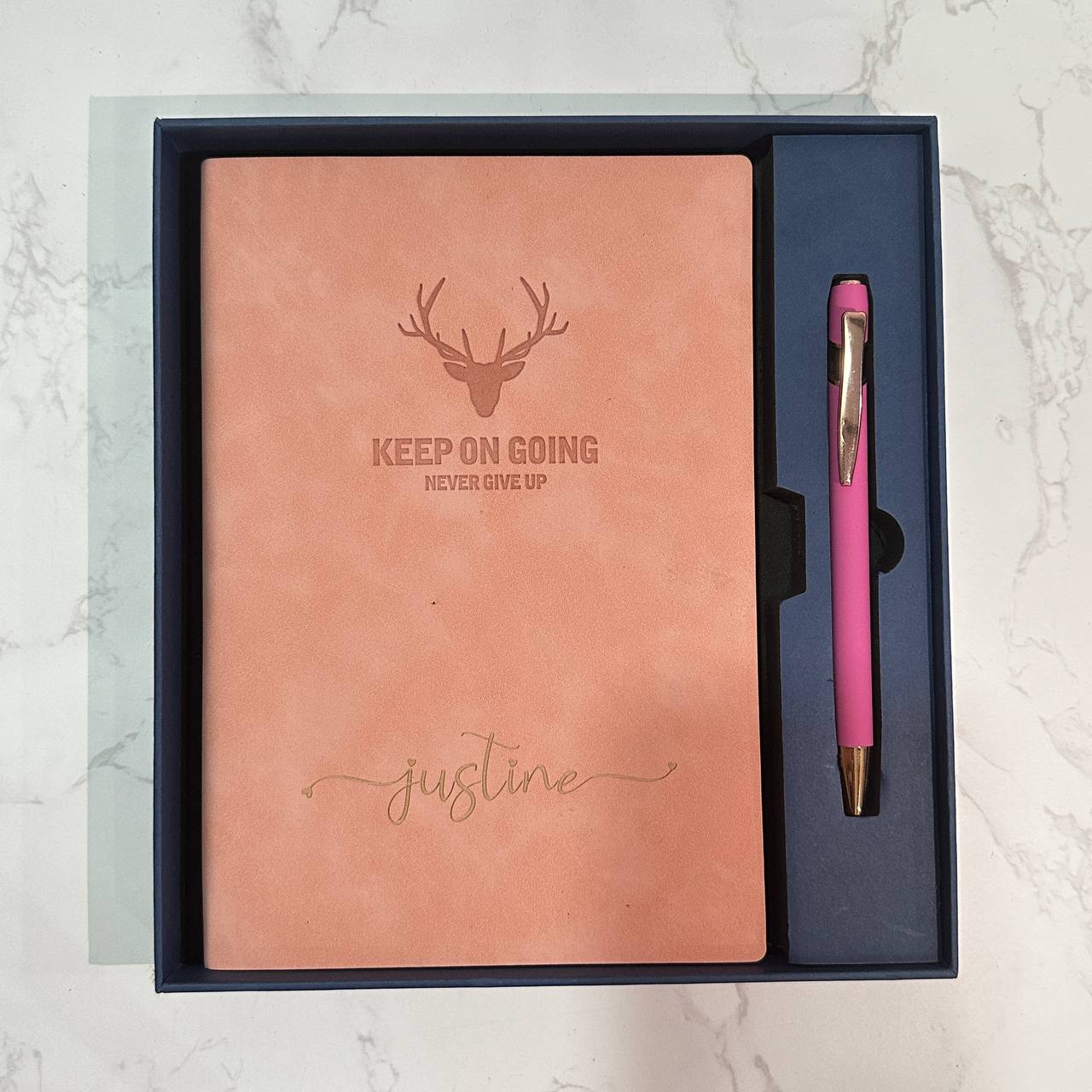 Custom logo/name/sticker notebook and pen set Cambodia