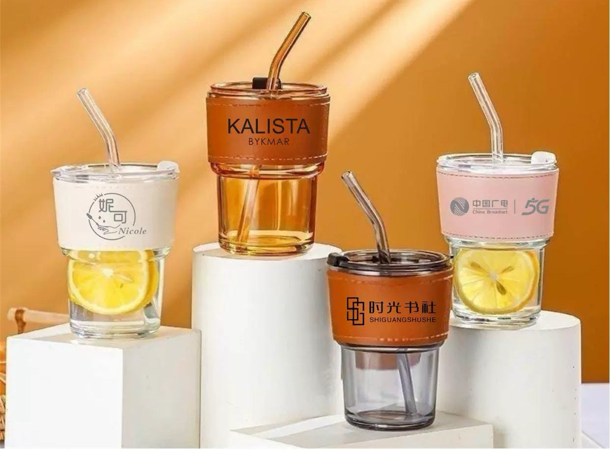 Custom logo/name/sticker glass cup 400ml Phnom Penh, Cambodia