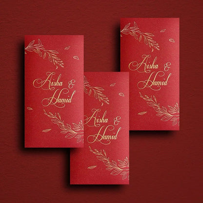 Green Printed Wedding Invitation Set, Modern Wedding Invitation with Envelope, Greenery Wedding Invitation Suite Cambodia