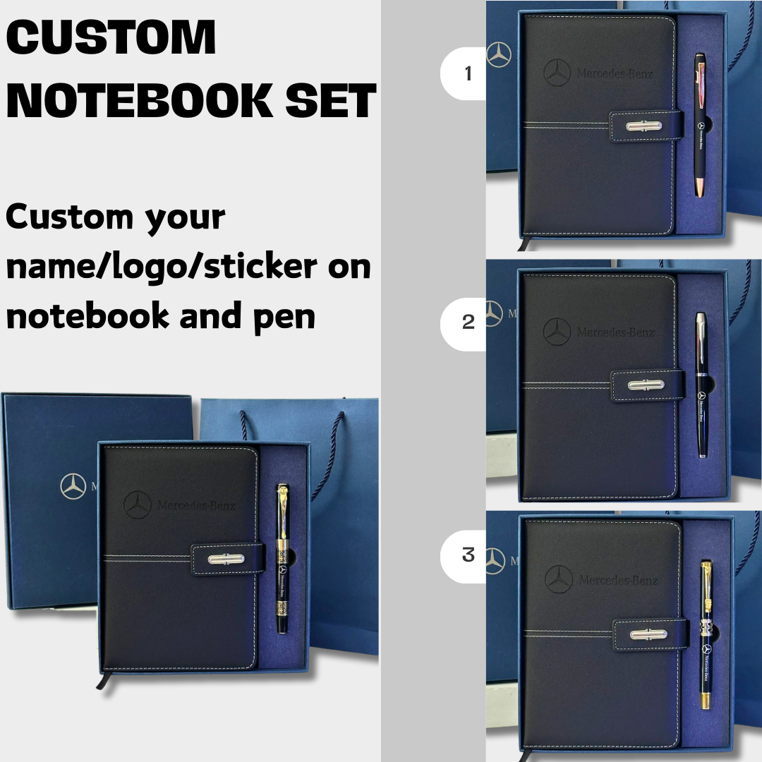 Personalized Leather Notebook Set, Custom Gift Set, Engraved Notebook, Corporate Gifts, Custom Graduation Gifts, Appreciation Gift Cambodia