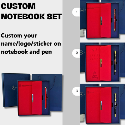 Personalized Leather Notebook Set, Custom Gift Set, Engraved Notebook, Corporate Gifts, Custom Graduation Gifts, Appreciation Gift Cambodia