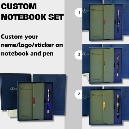 Personalized Leather Notebook Set, Custom Gift Set, Engraved Notebook, Corporate Gifts, Custom Graduation Gifts, Appreciation Gift Cambodia