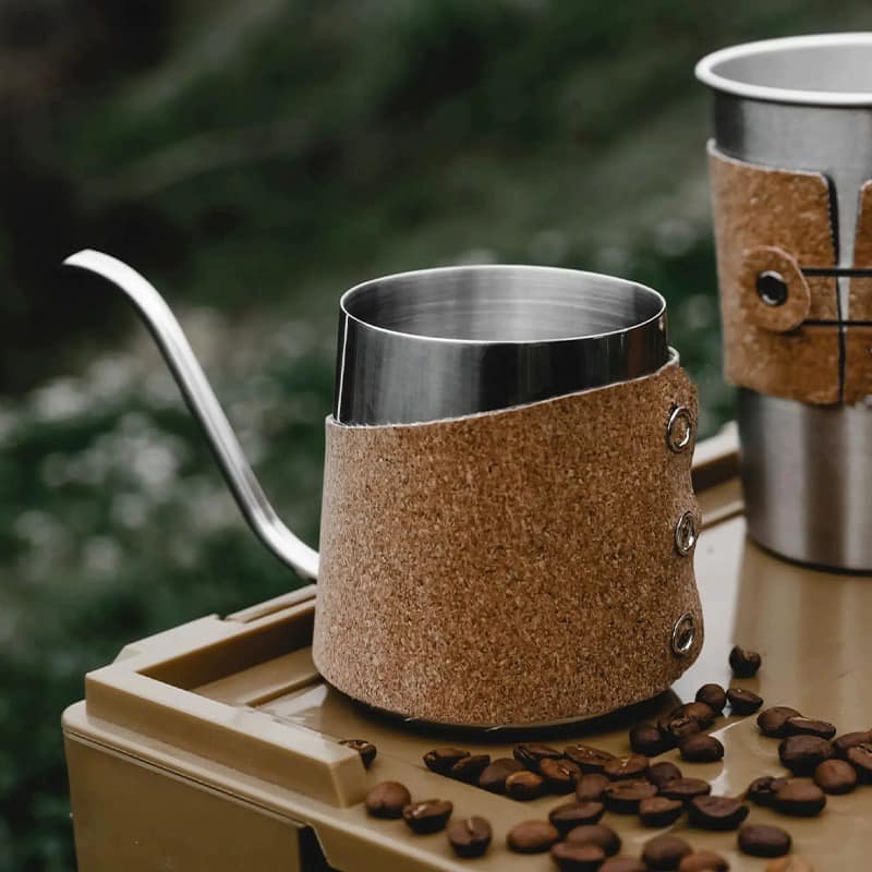 Custom Eco high-end business gifts Recycled cork leather hand brew coffee pot set Cambodia
