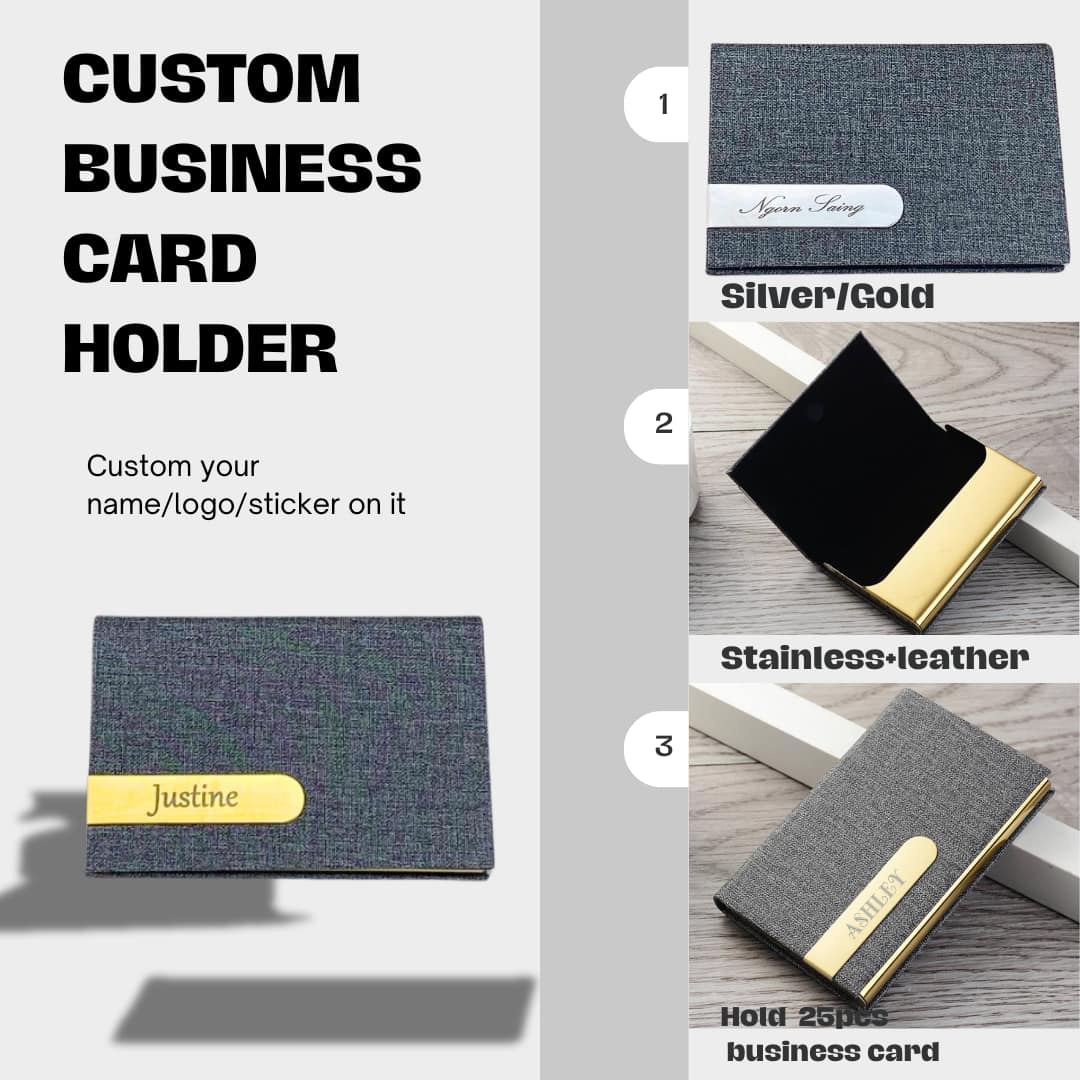 Custom logo/name business card holder Cambodia