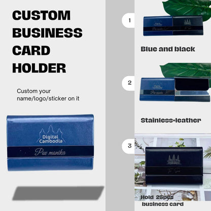 Custom logo/name business card holder Cambodia