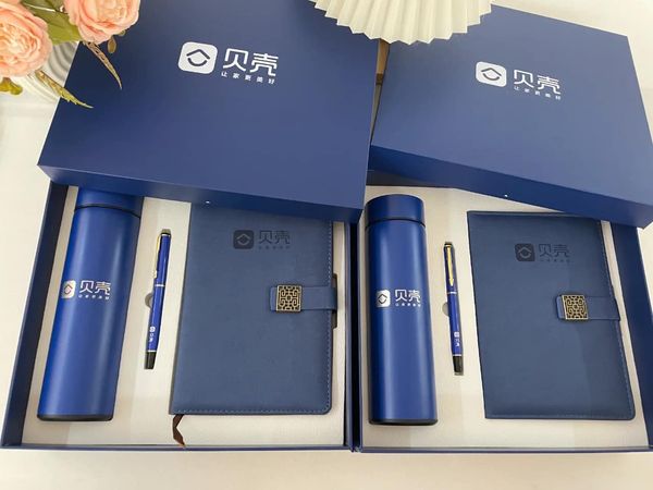 Custom your logo/name/sticker notebook pen bottle set Cambodia