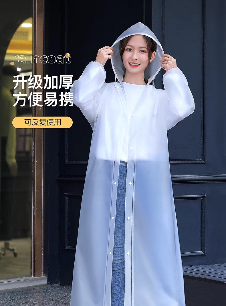 Multiple Color Unisex Long Raincoat  Men's Raincoat Windbreaker With Snap Buttons Women's Rain Coat One Size Fits All