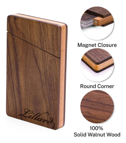 Personalized BUSINESS CARD HOLDER Case Custom Engraved Wood Corporate Gifts for Him Dad Boyfriend Men Her Women Mom Office Birthday Cambodia