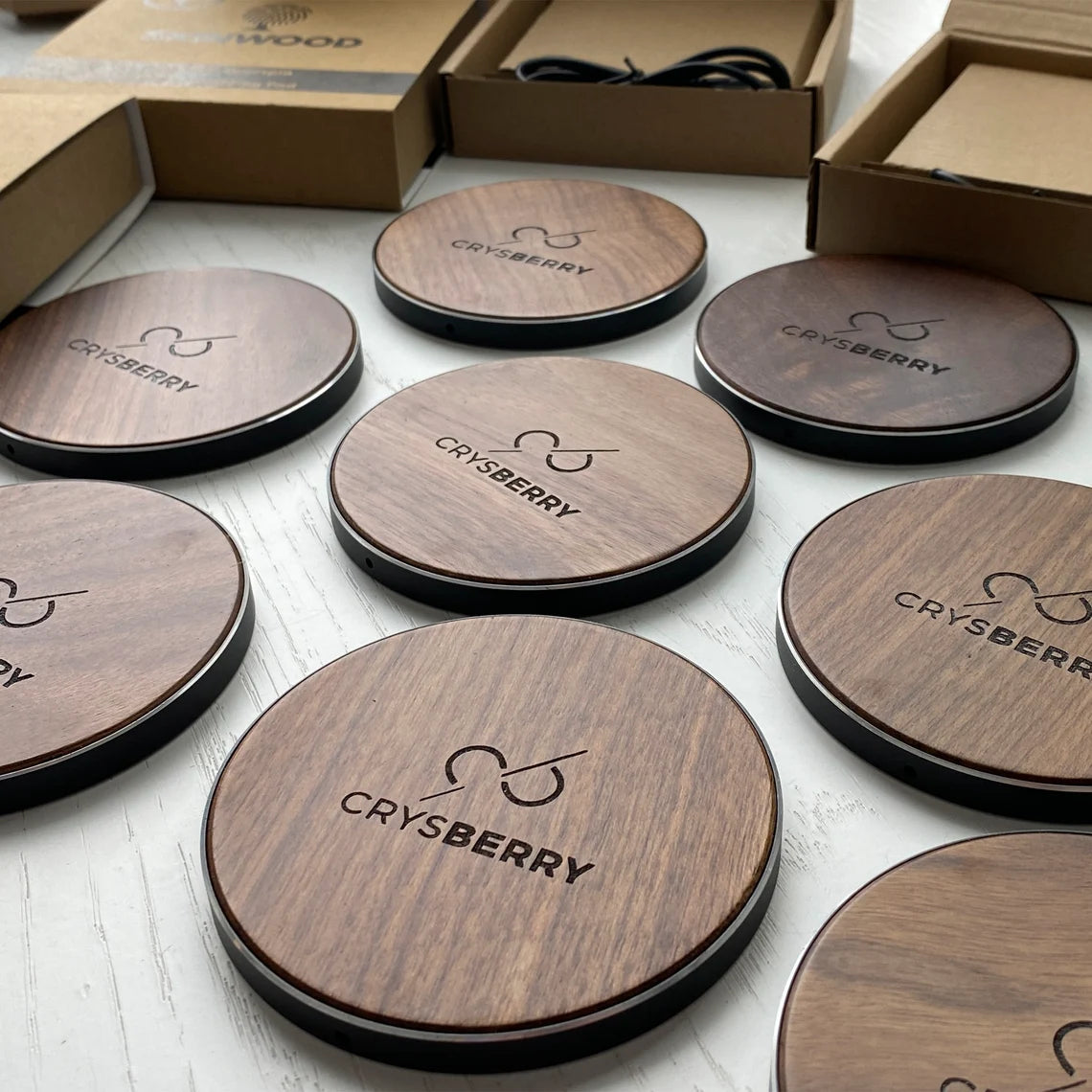 Custom logo engraving Wooden Wireless Charger Docking Station tech accessories Corporate gifts with business gift Gift for boss Custom photo Cambodia