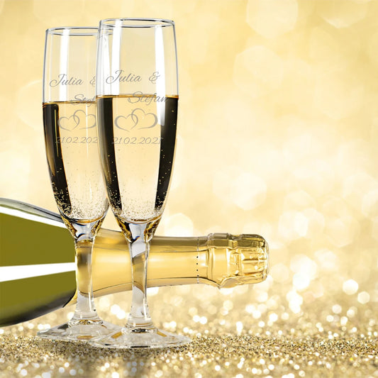 Pearhead Mr. & Mrs. Champagne Flute Set - Elegant His and Hers Wedding Toasting Glasses for Unforgettable Celebrations, Bridal Shower and Registry Idea, Tall Wine Glasses for Bride and Groom Cambodia