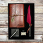 Personalized Leather Journal, Red Feather Dip Pen with Black Ink Gift Set, Gifts for Women and Men, Birthday Gifts, Mother Day, Father Day Cambodia