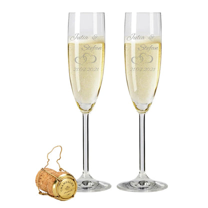 Pearhead Mr. & Mrs. Champagne Flute Set - Elegant His and Hers Wedding Toasting Glasses for Unforgettable Celebrations, Bridal Shower and Registry Idea, Tall Wine Glasses for Bride and Groom Cambodia
