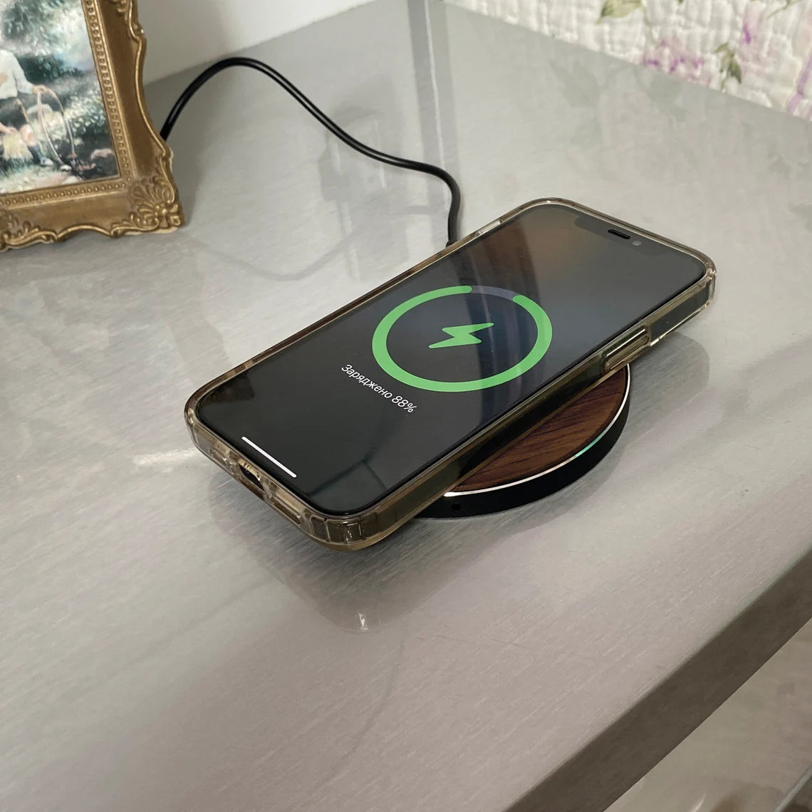 Custom logo engraving Wooden Wireless Charger Docking Station tech accessories Corporate gifts with business gift Gift for boss Custom photo Cambodia