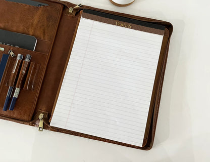 Personalized Leather Portfolio for Men, Custom Name&Logo Leather Padfolio, Business Portfolio with Tablet Holder, Gift for Graduation/Friend Cambodia