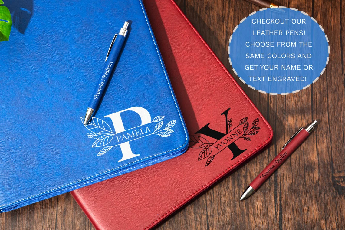 Personalized Refillable Portfolio, Custom Portfolio With Zipper, Custom Leather Portfolio, Personalized Padfolio, Business Gift, Phd Gift Cambodia